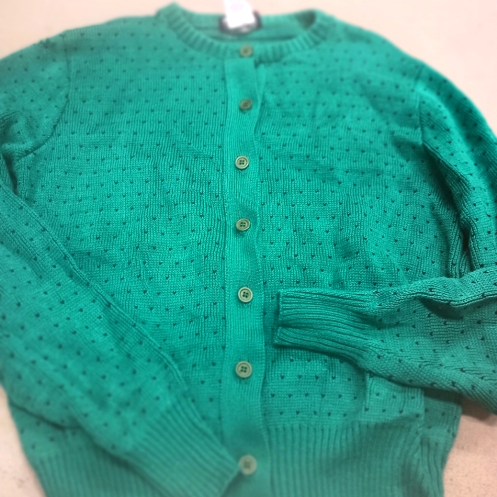 LANDS' END LADIES WOMENS LARGE LG L VINTAGE 1980'S SWEATER 100% COTTON SPRING